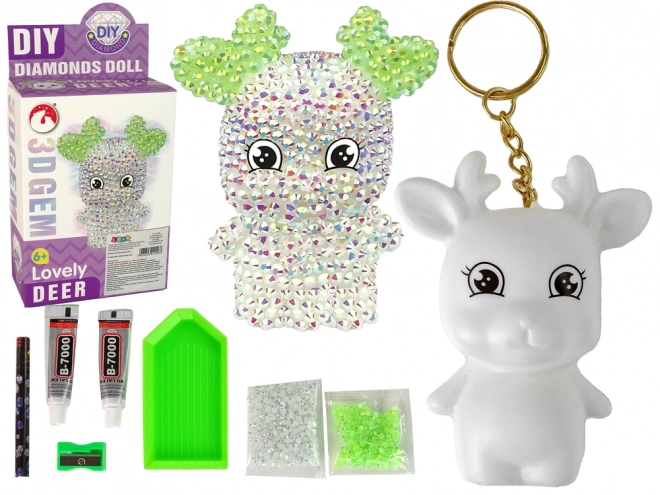 Kreativni DIY set kristalni severni jelen obesek 3D bel