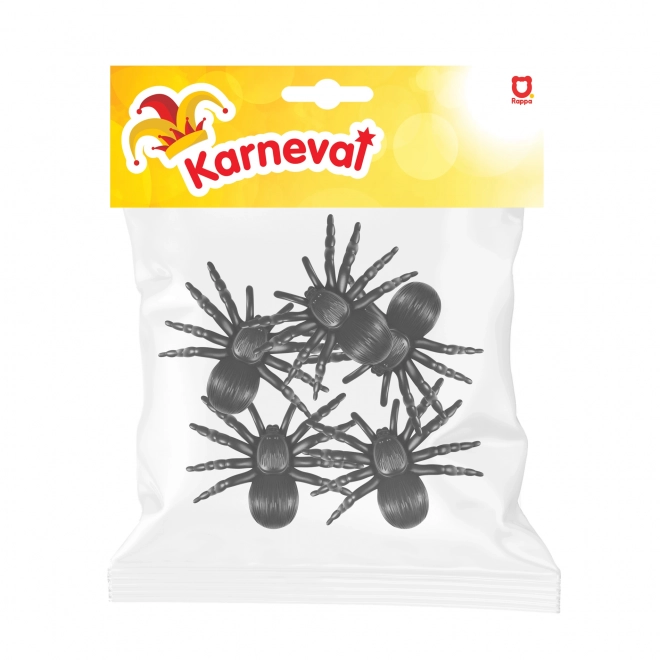 Dekoracija črni pajek 5 kosov