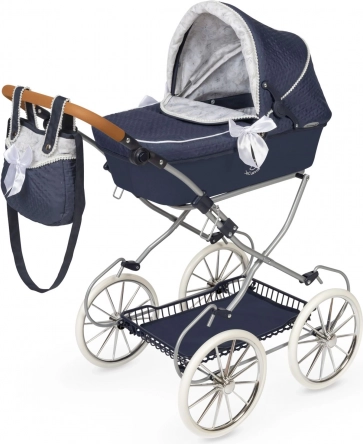 DeCuevas zložljiv voziček za punčke Vintage 2025 z torbo, višina ročaja 81 cm
