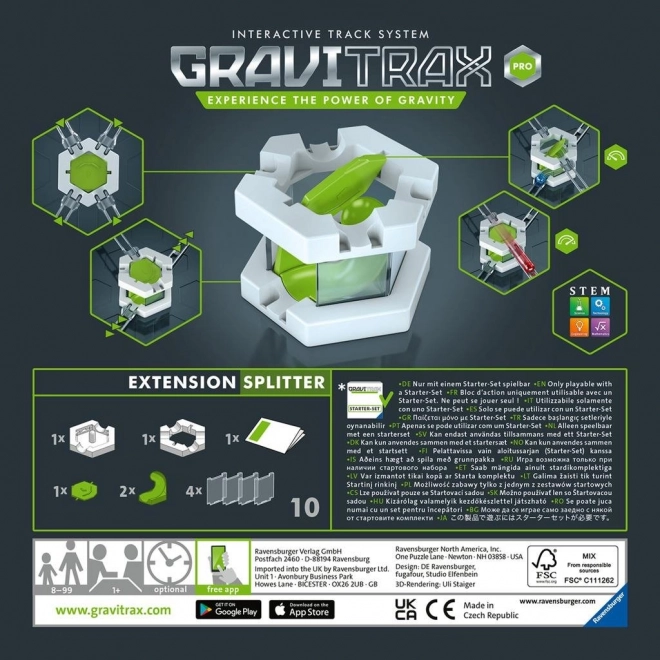Razširitveni element Splitter za sestavo kroglic GraviTrax PRO