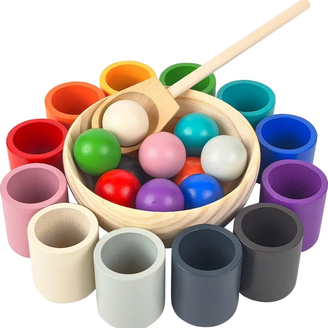 2Kids Toys mavrične kroglice in lončki – montessori set 12 barv