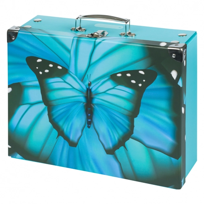 BAAGL zložljiv šolski kovček Butterfly s kovinskimi oblogami
