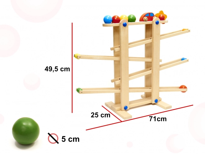 Lesena montessori kroglična steza XXL