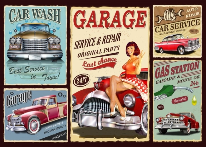 Grafična retro avtomobili sestavljanka 500 kosov