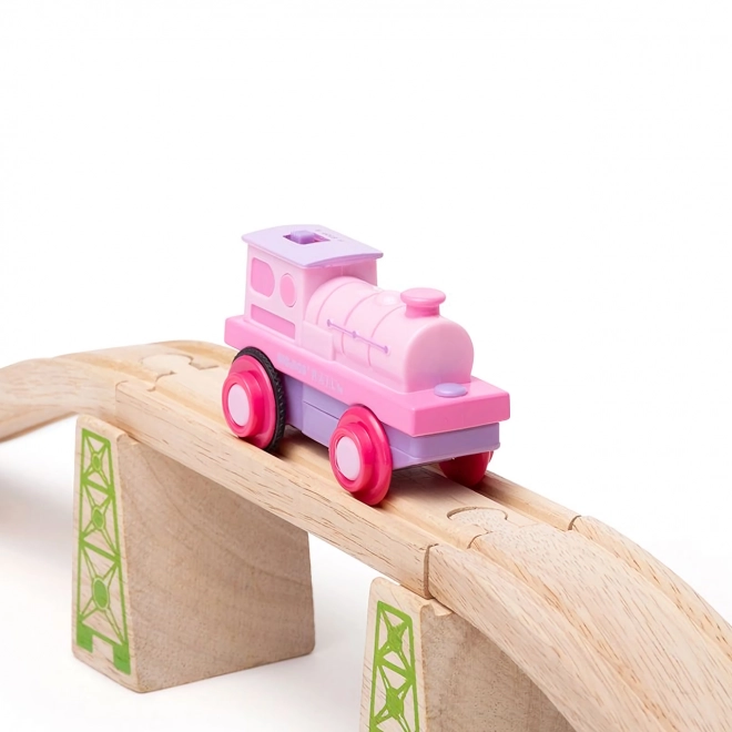 Bigjigs Rail Električna lokomotiva Močna roza