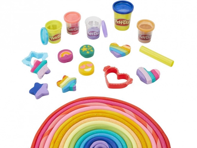 Play-Doh komplet bleščeče modeline Hasbro z 21 barvami in kalupi