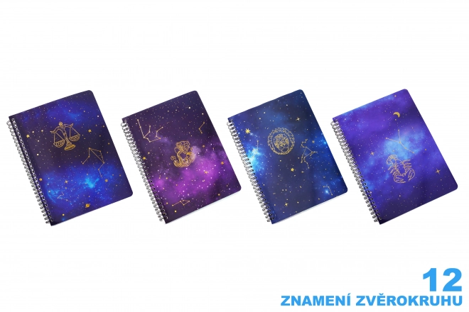 Beležka spirala črtasta 18x25 cm, 80 strani - Zodiak – Tehtnica