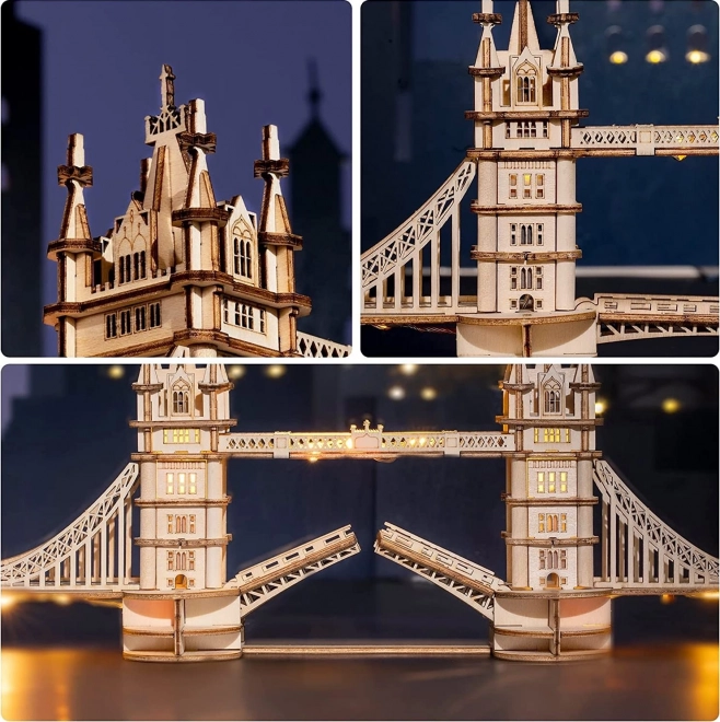 RoboTime leseni 3D puzzle most Tower Bridge svetleči