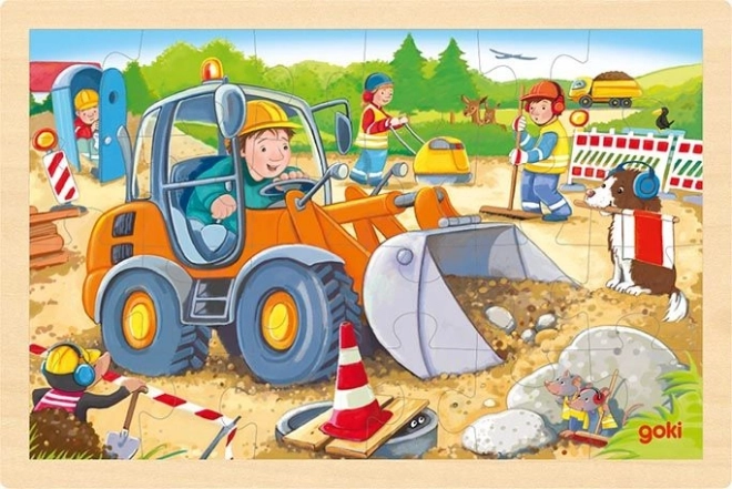 Goki lesene puzzle Gradbišče 24 kosov