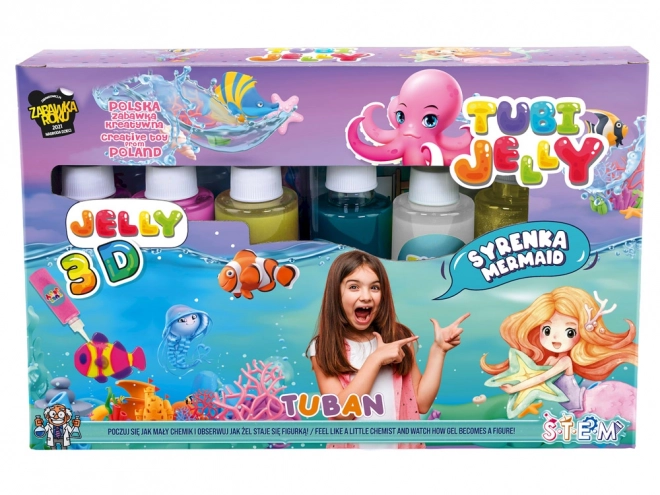 Tubi Jelly ustvarjalni komplet morska deklica 6 barv gelaste figurice