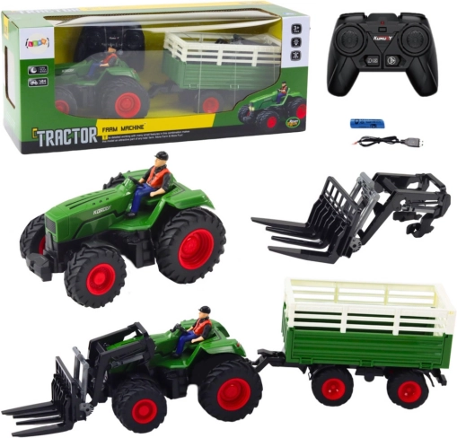RC traktor s prikolico in vilicami 2,4 GHz