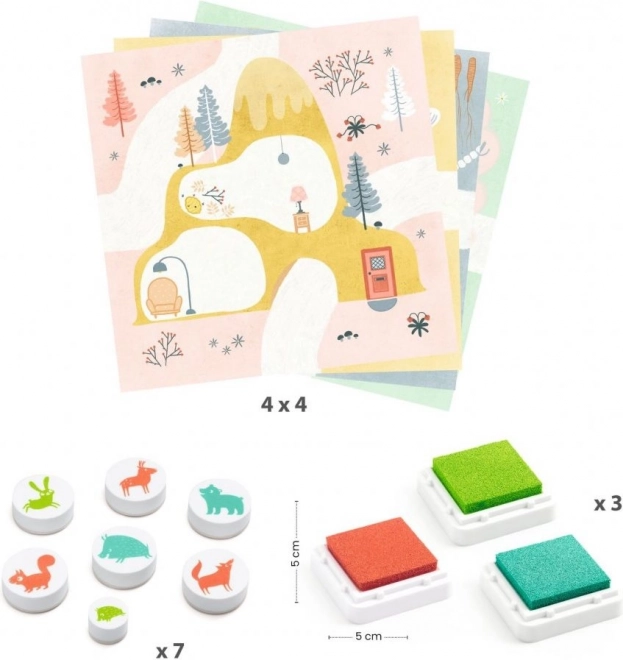 DJECO Stamp set Drevo živali