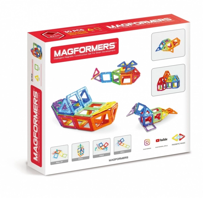 MAGFORMERS Mavrične magnetne kocke 30 delov