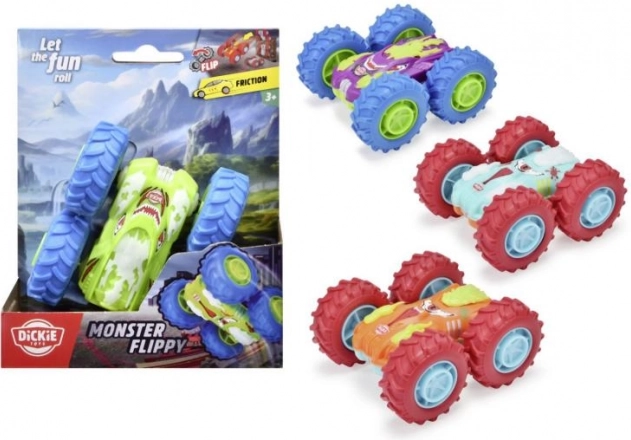 Avto monster flippy na vztrajnik, 10 cm, 4 barve/tipi