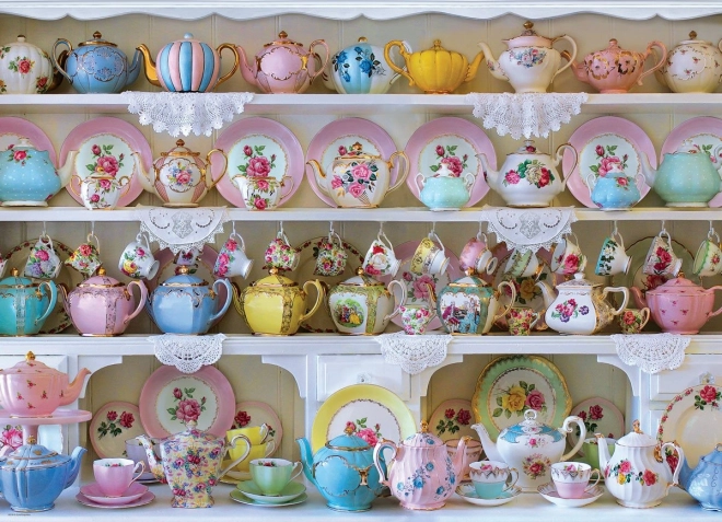 Sestavljanka Polica s kitajskim porcelanom 1000 koščkov EUROGRAPHICS