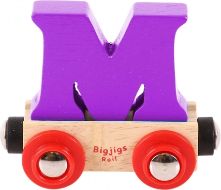 Leseni vagonček s črko M BIGJIGS RAIL