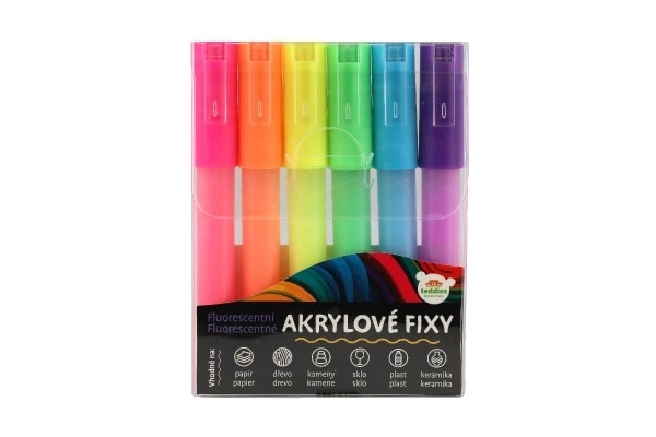 Fluorescenčni akrilne pisala na različne površine 6 kos