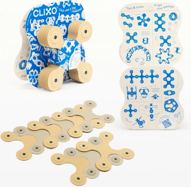 Magnetni bloki Clixo Designer Pack, bež barva