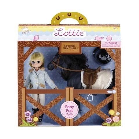 Lottie punčka v jahalni opravi s konjem