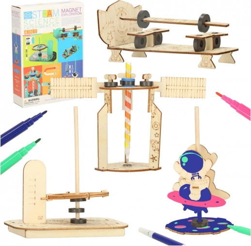 Izobraževalni komplet za znanstvene eksperimente DIY 4 v 1 – magnetizem, mehanika in gravitacija