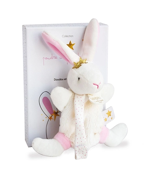 Doudou Igrača z nosilcem za dudo zajček 15 cm