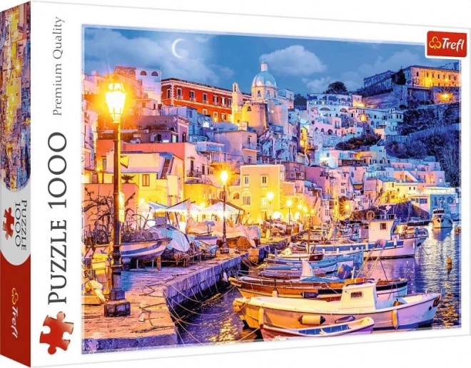 Sestavljanka 1000 koščkov - Trefl: Otok Procida ponoči, Italija