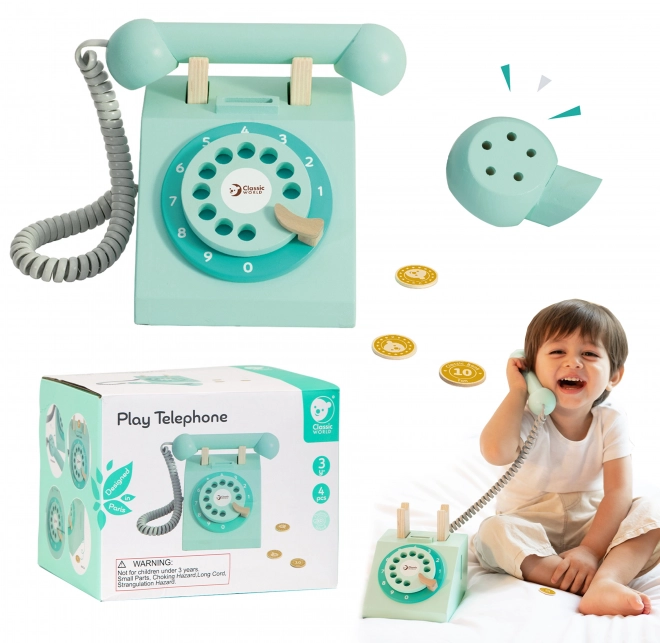 Klasični leseni telefon za otroke