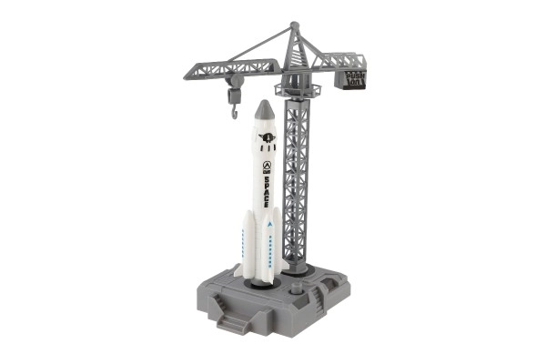 Raketoplan z dvigalom in zagonsko postajo plastika 17cm v škatli 29x29x7cm