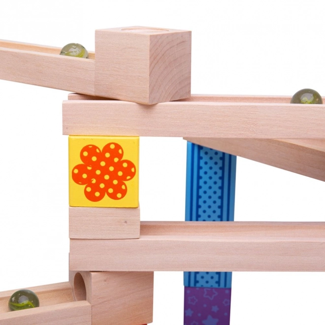 Bigjigs Toys Lesena kroglična proga barvna