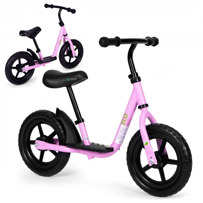 Otroški poganjalec s platformo ECOTOYS roza