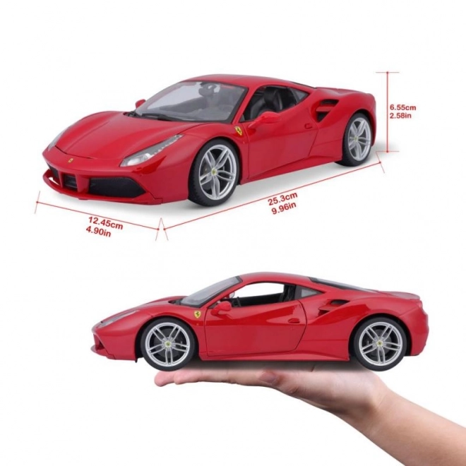 Kovinski avto Ferrari 488 GTB rdeč