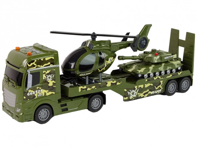 Vojaška gradbena igrača Tovornjak s frikcijskim pogonom Fakcija tank Helikopter