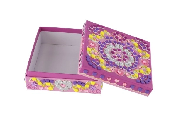 Kreativni komplet škatlica za nakit z mozaikom in dodatki v škatli 21x18x5,5cm