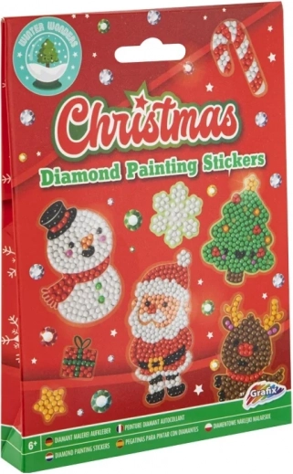 Grafix diamantne nalepke – božično diamantno slikanje, 12 kos
