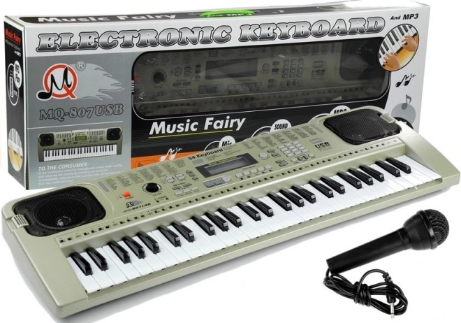Elektronski klaviaturni instrument z mikrofonom