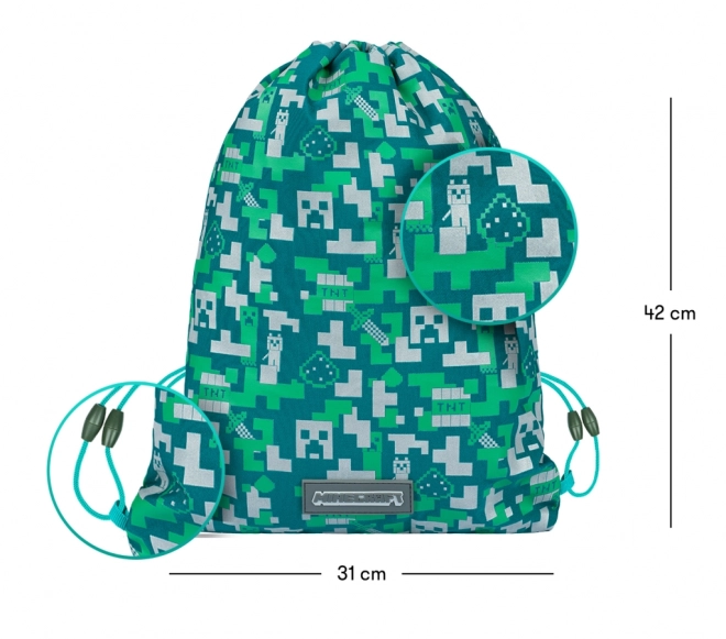 Žepni nahrbtnik s srebrnim Creeperjem iz MINECRAFT