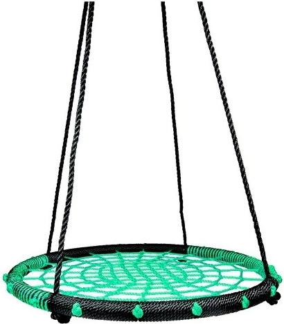 Gugalni krog z vrvno mrežo 80 cm – Zelena