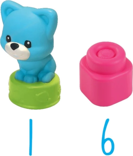 CLEMENTONI SOFT CLEMMY Škatla z pokrovom Mačka s 6 kockami