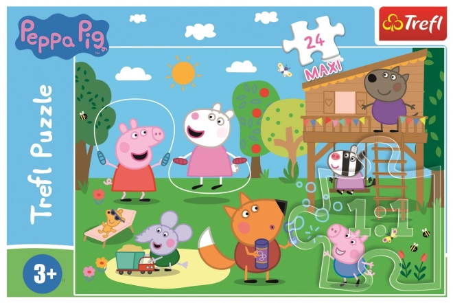 Puzzle Trefl Pujsa Peppa 24 Maxi Zabava na travniku