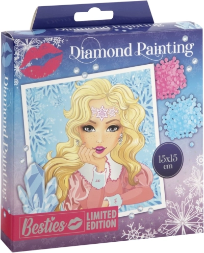 Komplet za diamantno slikanje z okvirjem Besties 15×15 cm