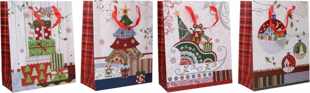Darilna papirnata vrečka M božična 26 × 32 × 12 cm