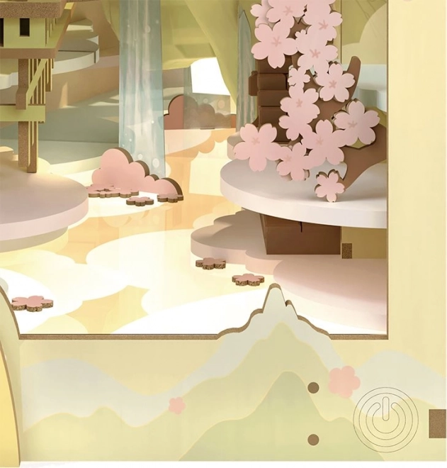 RoboTime 3D Puzzle Knjižna Držala "Padajoča Sakura" (lesena)