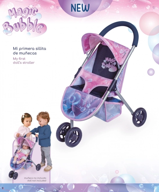 DeCuevas 90276 Športni voziček za punčke trikolesni Magic Bubble 2024 - 55 cm