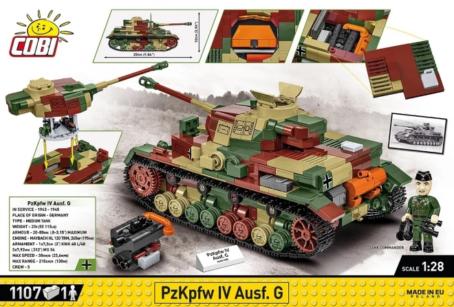 Stavebnica WWII Panzerkampfwagen IV Ausf. G s 1107 deli