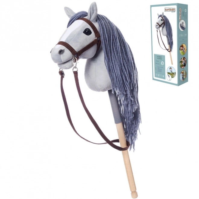 HOPPIHORSE konj na palici hobby horse velikost A4 siv