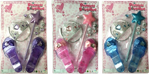 Princeskin preoblečni set s krono, čeveljčki in čarobno paličico