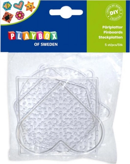 Podloge za likalne perlice PLAYBOX – set oblik, 5 kos