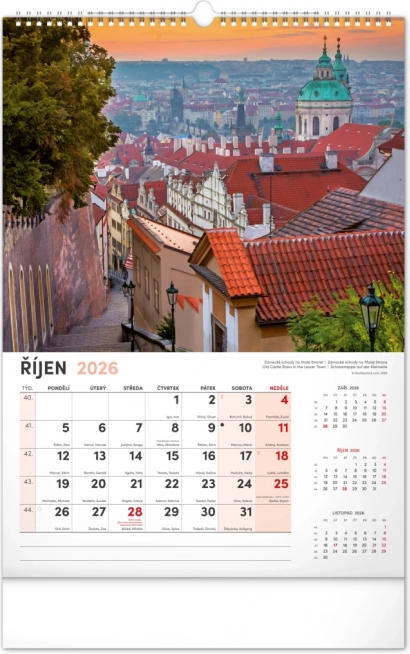 Stenski koledar Praga 2026