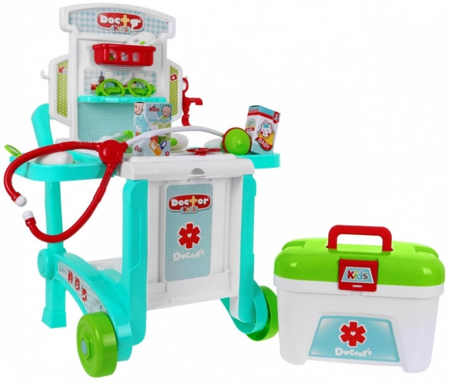 Prenosljivi otroški medicinski kabinet 3+ Kovček + miza + 2 vrsti vozičkov + dodatki