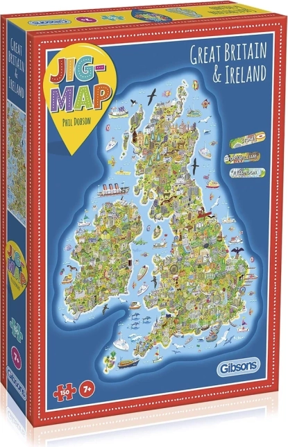 Izobraževalne puzzle Zemljevid Velike Britanije in Irske 150 koščkov